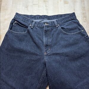 VTG L.L. Bean Jeans Men’s 33x32 Black Washed Double L Relaxed Fit Denim‎ Cotton